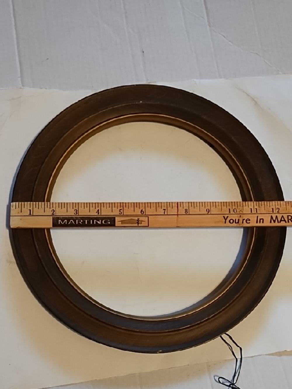 Round Wood Wall Frame - Dark Brown Finish - Picture 13 of 15